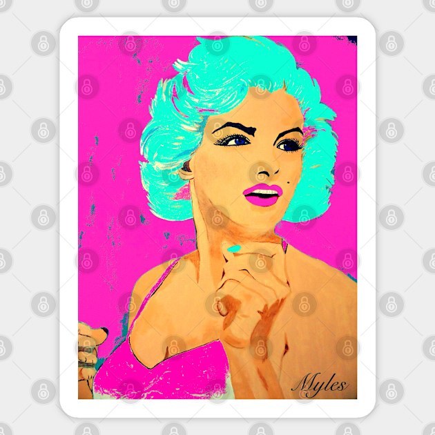 Marilyn Pop Art Pink Sticker by Overthetopsm